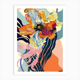 Colourful Flower Illustration Ranunculus 2 Art Print