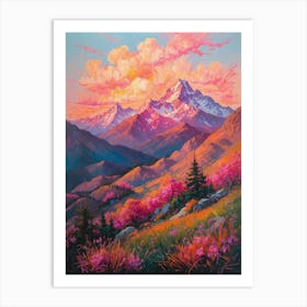 Sunset In The Mountains 2 Art Print