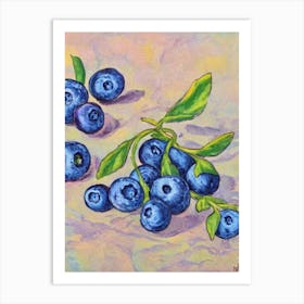 Blueberry Vintage Sketch Fruit Art Print