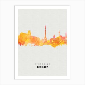 Stuttgart Germany City watercolor Art Print