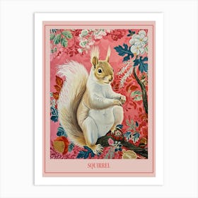 Floral Animal Painting Squirrel 1 Poster Art Print