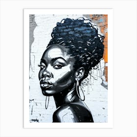 Graffiti Mural Of Beautiful Black Woman 91 Art Print