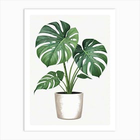 Monstera Obliqua Plant Living Room Art Print (5) Art Print