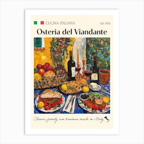 Osteria Del Viandante Trattoria Italian Poster Food Kitchen Art Print