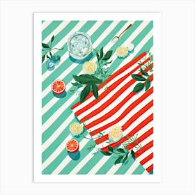 Mint Summer Illustration 5 Art Print