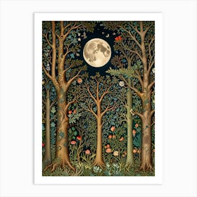 William Morris Moonlight In The Forest 33 Art Print