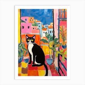 Painting Of A Cat In Malaga Spain 4 Art Print