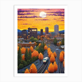 Spokane Washington Pixel Art 13 Art Print