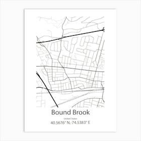 Bound Brook,United States Minimalist Map Art Print