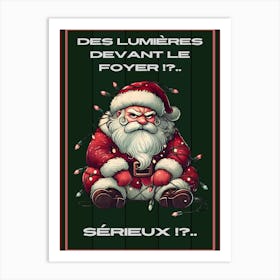 Père Noël humoristique vert Art Print