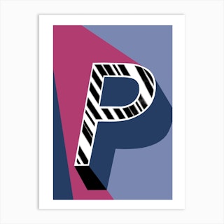 P Geometric Font Art Print