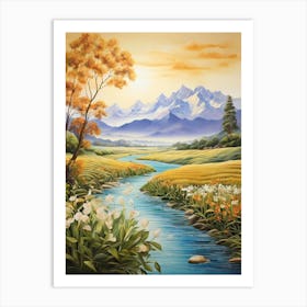 River In The Mountains 3 Art Print