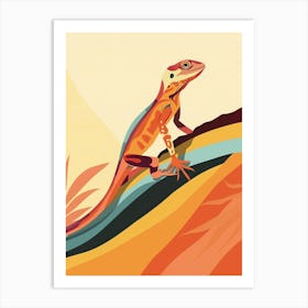 Orange Chuckwalla Abstract Modern Illustration 4 Art Print