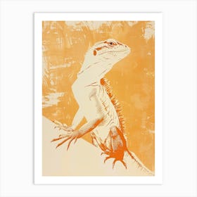 Agamas Tegus Uromastyx Block Print Lizard 4 Art Print