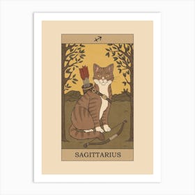 Sagittarius Cat Art Print