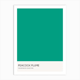 Peacock Plume Colour Block Poster Art Print