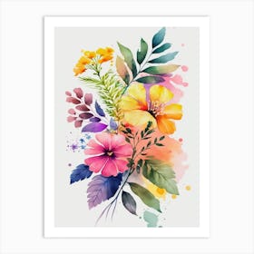 Watercolor Flowers 1 Art Print