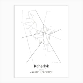 Kaharlyk,Ukraine Minimalist Map Poster