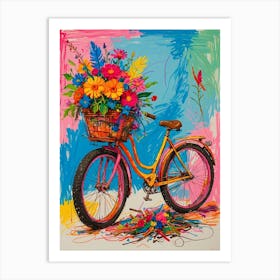 'Bicycle With Flowers' 1 Art Print