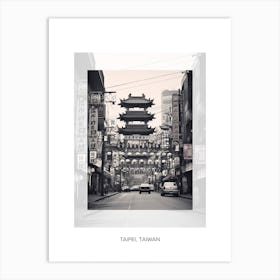 Poster Of Taipei, Taiwan, Black And White Old Photo 2 Art Print