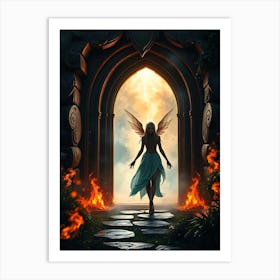 Fairy At The Gate Art Print