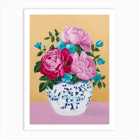 Chinoiserie Vase And Peony Art Print
