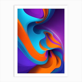 Abstract Colorful Waves Vertical Composition 36 Art Print