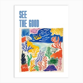 See The Good Poster Seaside Doodle Matisse Style 1 Art Print