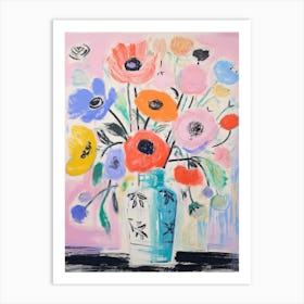 Flower Painting Fauvist Style Anemone 3 Art Print