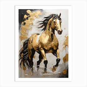 Gold Horse Painting 6 Art Print