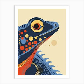 Blue Iguana Modern Illustration 8 Art Print