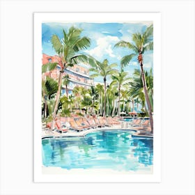 The Palms Hotel & Spa   Miami Beach, Florida   Resort Storybook Illustration 4 Art Print