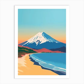 Mount Fuji Japan 2 Colourful Illustration Art Print