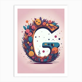 Colorful Letter G Illustration 36 Art Print