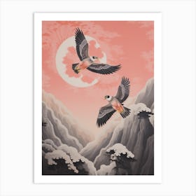 Vintage Japanese Inspired Bird Print Falcon 6 Art Print