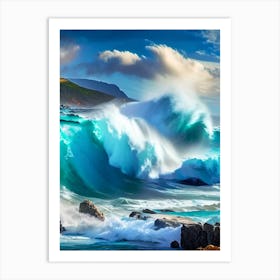 Crashing Waves Landscapes Waterscape Photography 1 Art Print