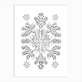 Cold, Snowflakes, William Morris Inspired 2 Art Print