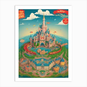 Disney World Map Art Print