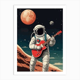 Retro Space Rock Art Print