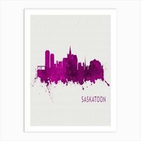 Saskatoon Canada City Purple Art Print