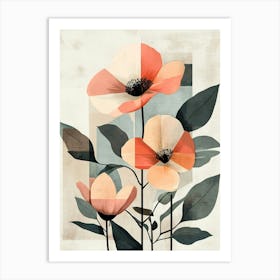 Abstract Flowers 5 Art Print