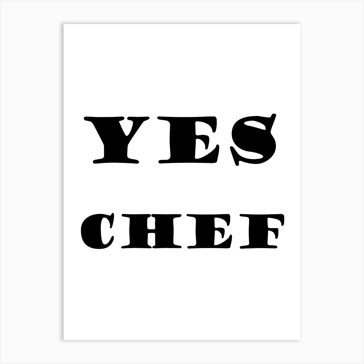 Yes Chef, Retro French Kitchen, Dorm Decor, College Trendy Poster Art Print by Articraft