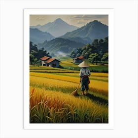 Asian Rice Field Art Print