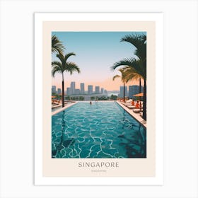 Singapore 1 Midcentury Modern Pool Poster Art Print