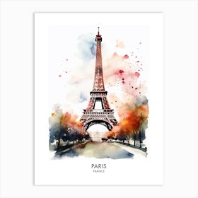 Paris France Watercolour Travel Poster 2 Art Print