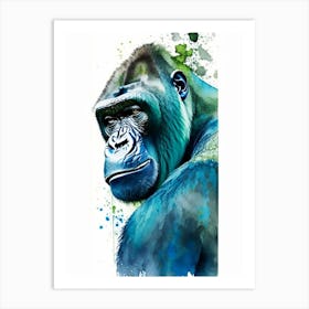 Cheeky Gorilla Gorillas Mosaic Watercolour 3 Art Print