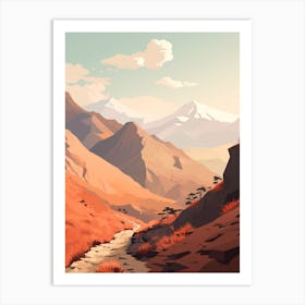 Inca Trail Peru Hiking Trail Landscape Art Print