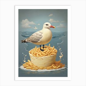 French Fry Gull Cream Art Print 1 Art Print