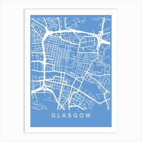 Glasgow Map Blueprint Art Print