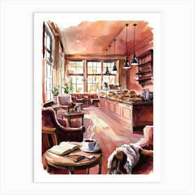 Coffee Shop Illustration Art Print